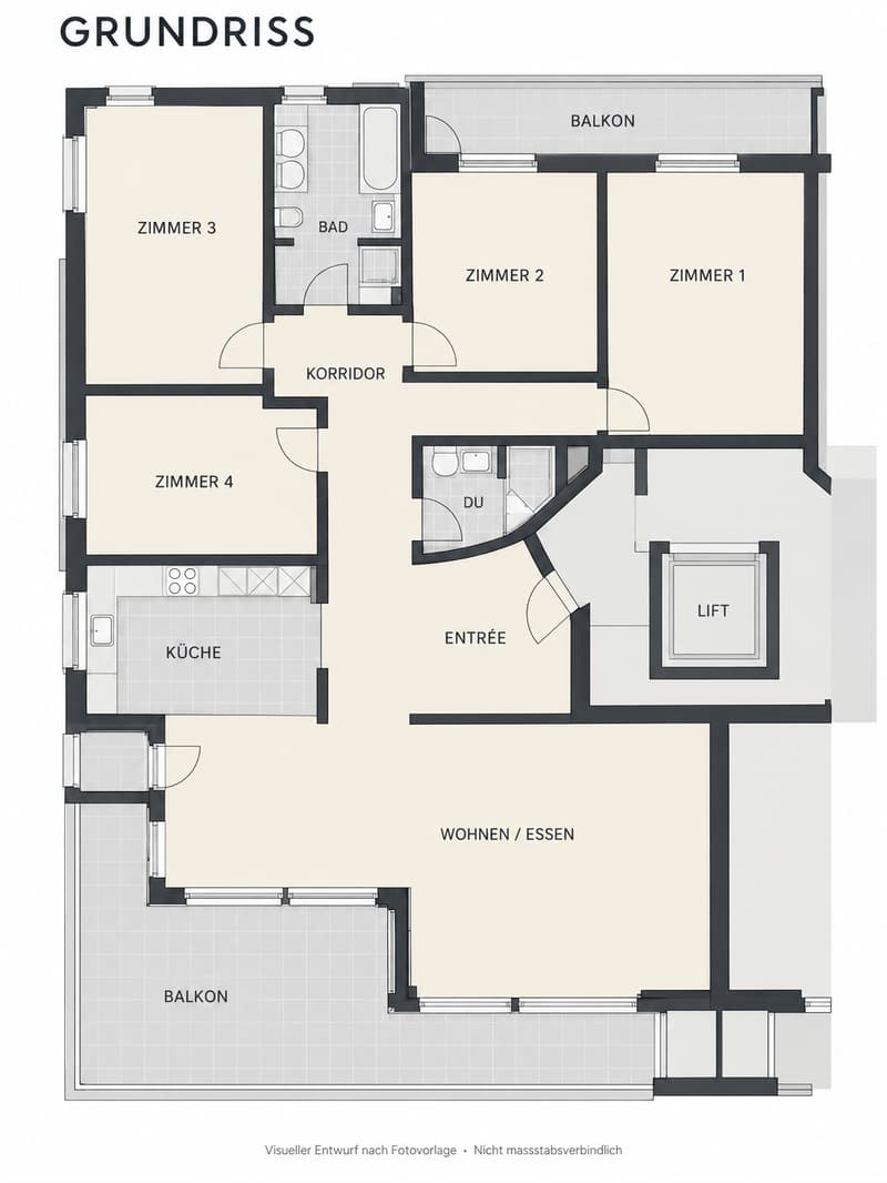 Grosszügige 5½-Zimmer-Wohnung mit 33 m² Eckbalkon und Weitblick ins Grüne (5)