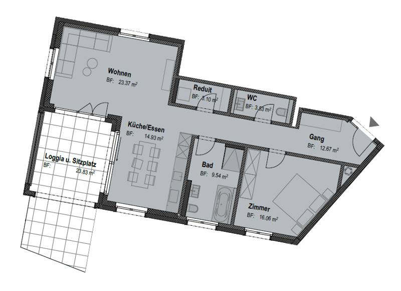 Neubau-Erstvermietung | Moderne 2.5 Zimmerwohnung mit Gartensitzplatz (7)