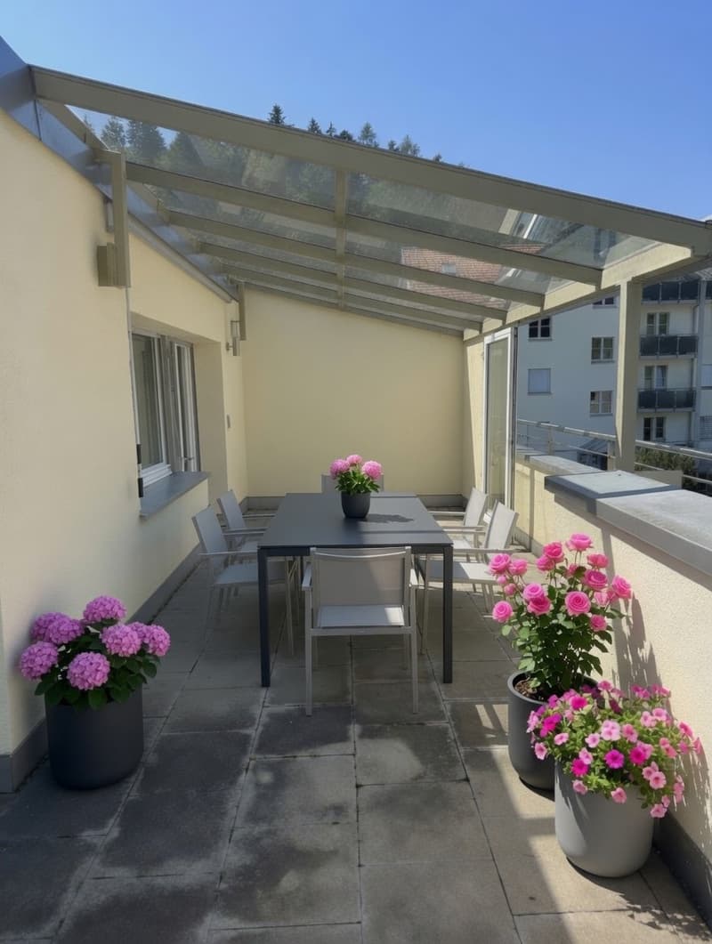 Charmant appartement en attique 2½ pièces avec grande terrasse & vue panoramique à Grub AR (3)