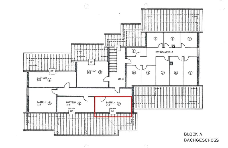 Grundriss Bastelraum Nr. 7 DG