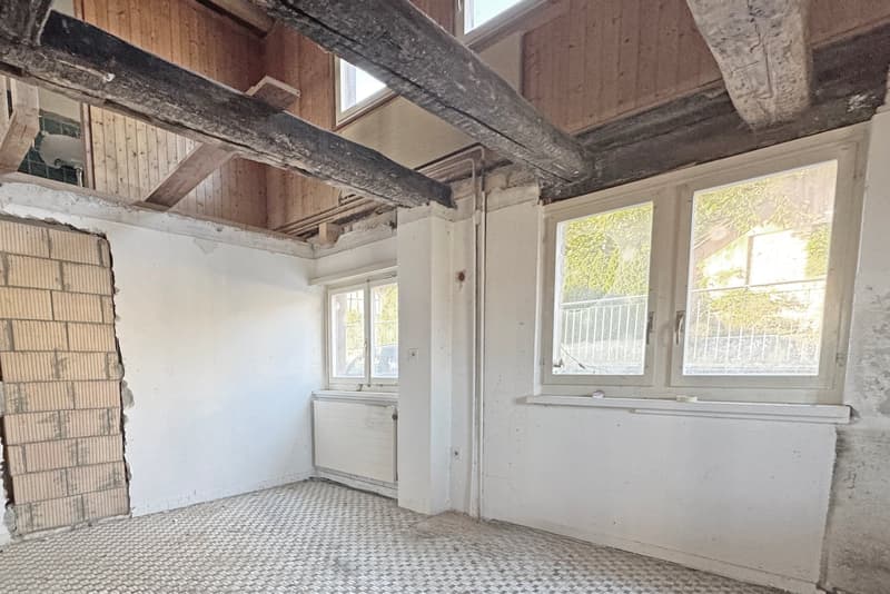 Part of a house (formerly a farmhouse), in raw construction, building permit for complete renovation available (6)
