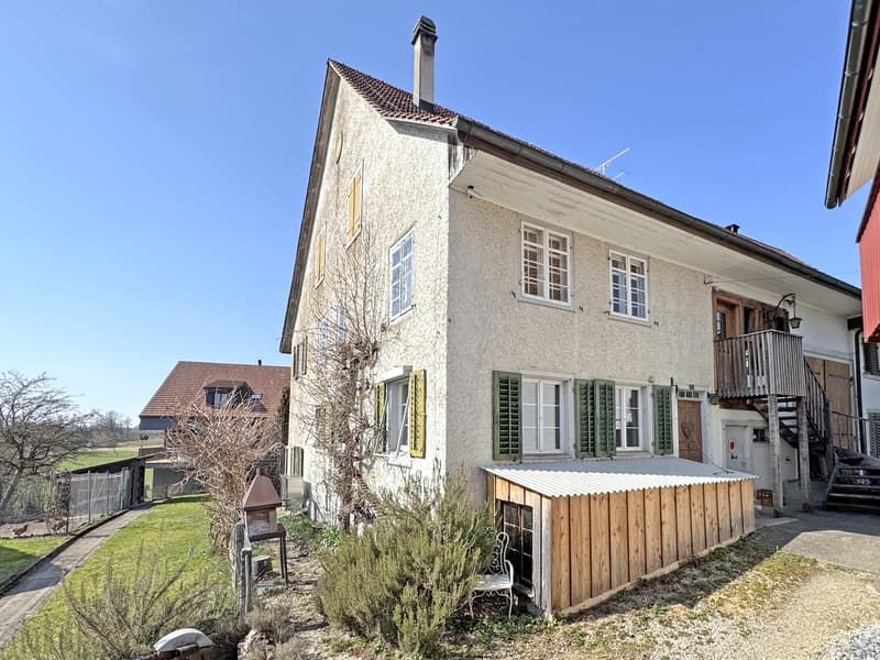 Charming lover's object, with 6½ rooms, a lot of wood and warmth, with an agricultural parcel on the Thur (1)