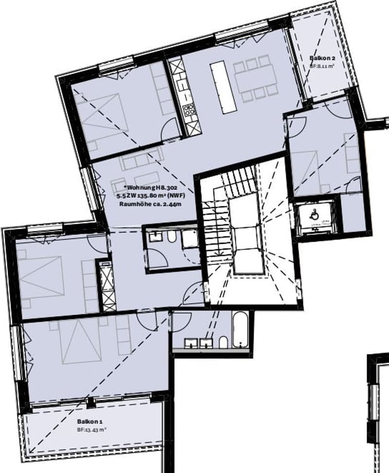 Haus 8, Wohnung 2, 102, 202, 302