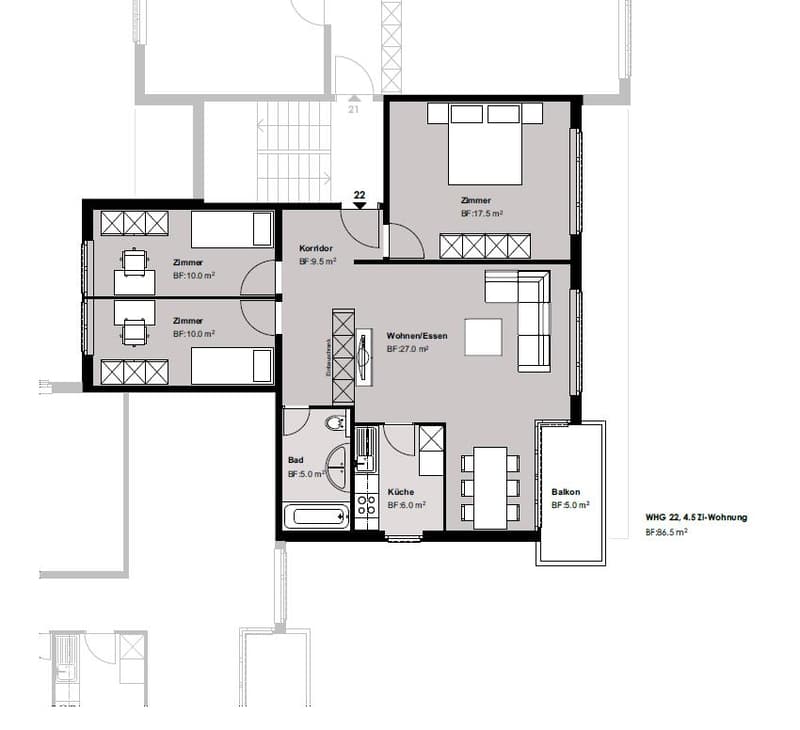 Appartement en attic lumineux de 4,5 pièces (7)