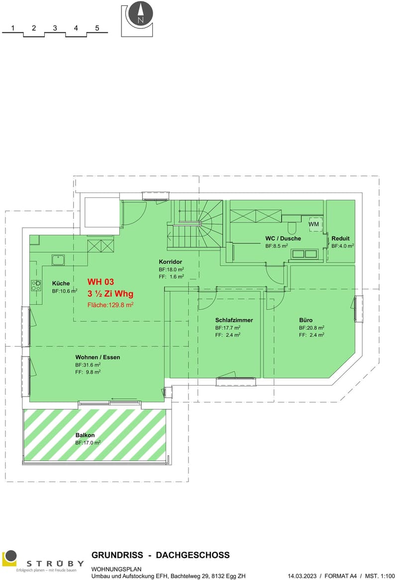 Grundriss Dachwohnung