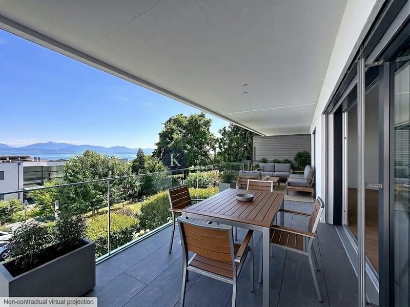 Privilegiertes Wohnambiente: 4,5 Zimmer moderne Wohnung mit Balkon und außergewöhnlicher Aussicht auf den See (1)