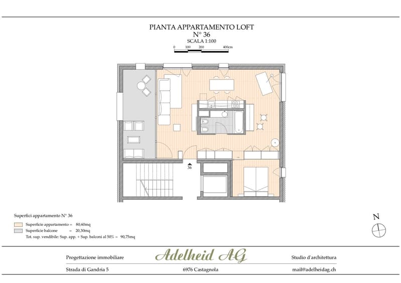 Ampio Loft arredato a Lugano, Molino Nuovo (15)