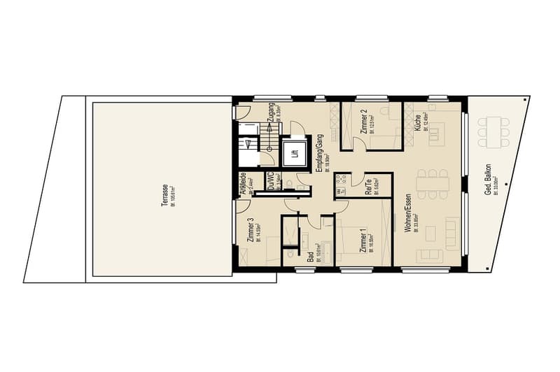 Interior design of your choice: 4.5 room attic apartment with 138 m2 NWF with terrace and balcony (6)
