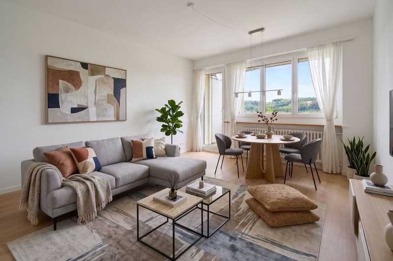Wohnzimmer möbliert