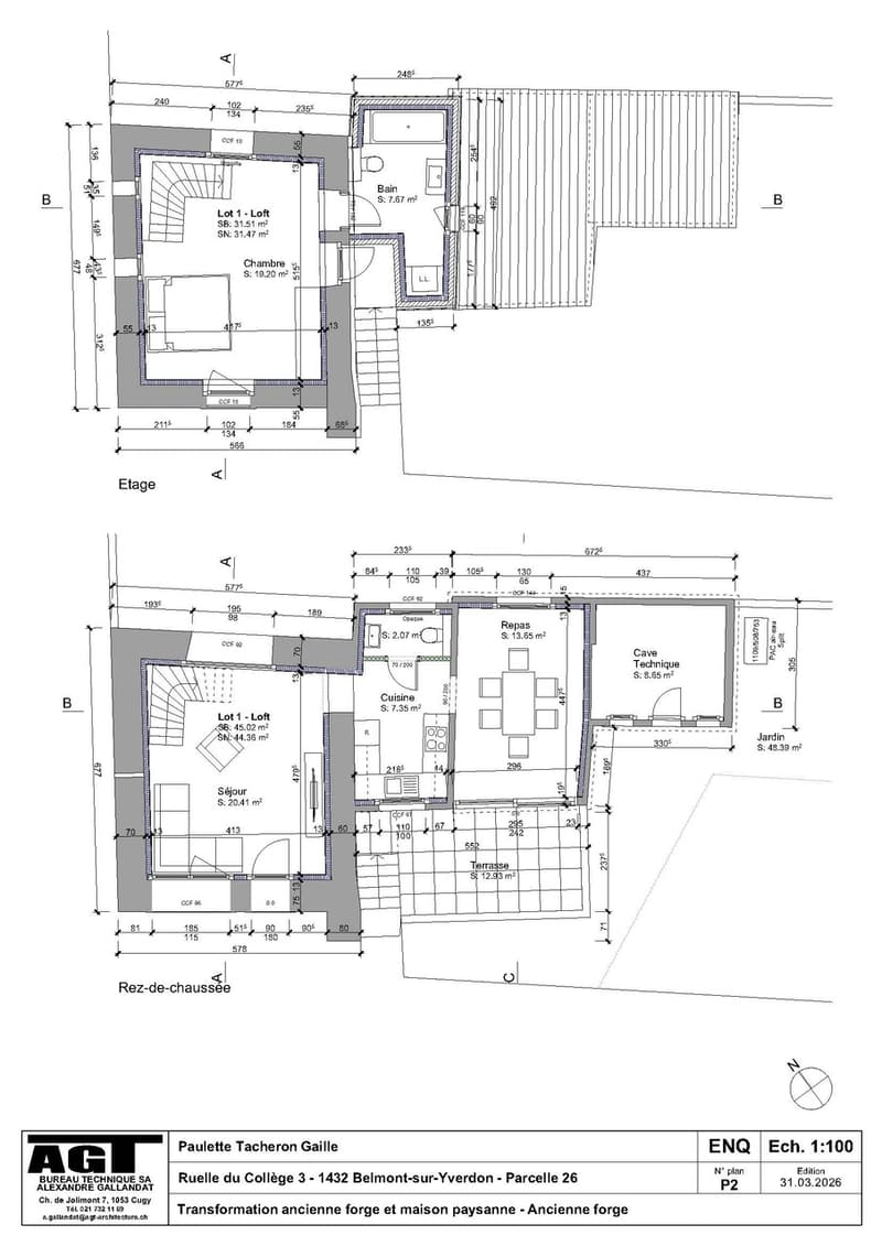 Belmont-sur-Yverdon Village house for sale, loft type with 3 rooms (8)