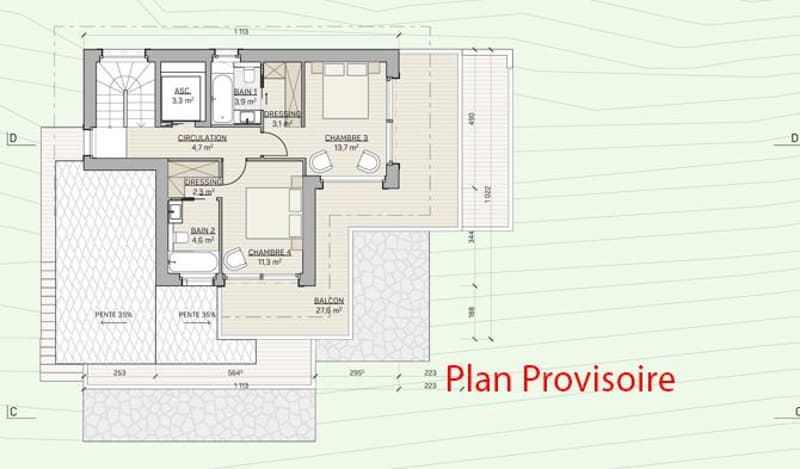 Luxurious 5.5-room chalet in Crans-Montana on plan (with building permit) (11)
