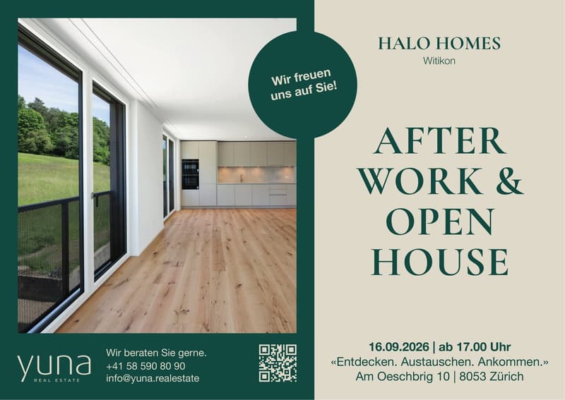 After Work & Open House 16. September - Wohnen mit eigenem Gartensitzplatz – ein Traum über Zürich (1)