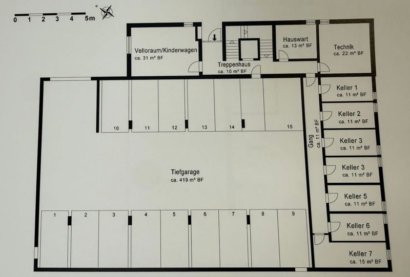Grundrissplan TG + Keller