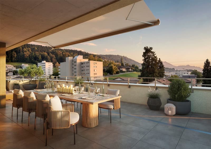 Visualisierung - Terrasse Attikawohnung 4.1