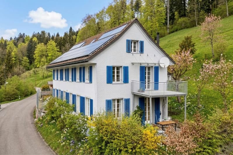 Casa a schiera, completamente ristrutturata, affittata, con proprietà boschiva! (1)