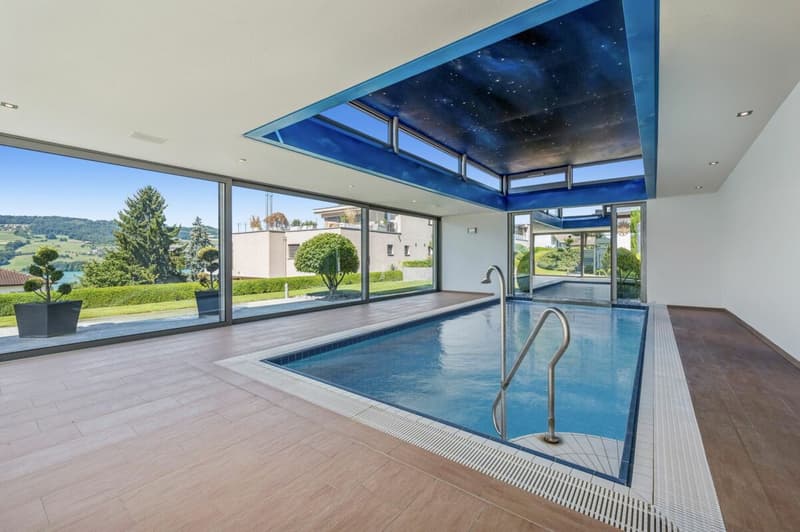 Villa d'architecte avec piscine intérieure & vue sur le lac (8)