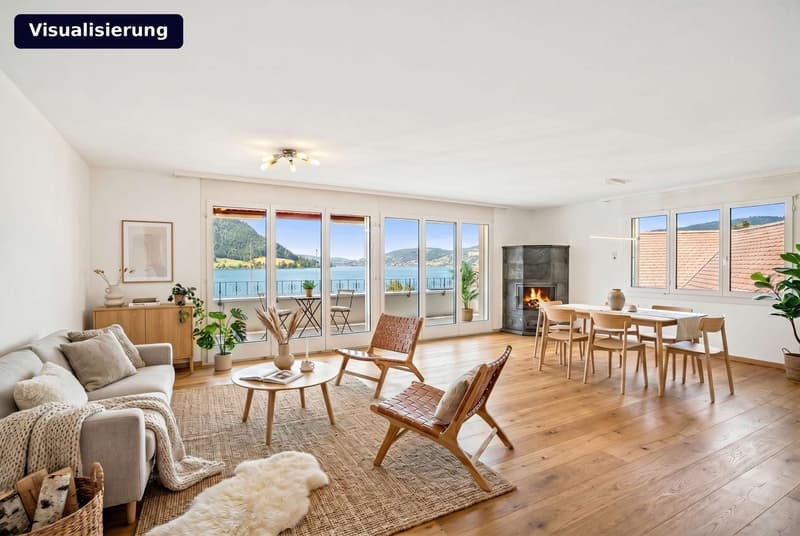 Logenplatz am Ägerisee: grandiose Seesicht und 129 m² Balkon-/Aussenfläche (1)