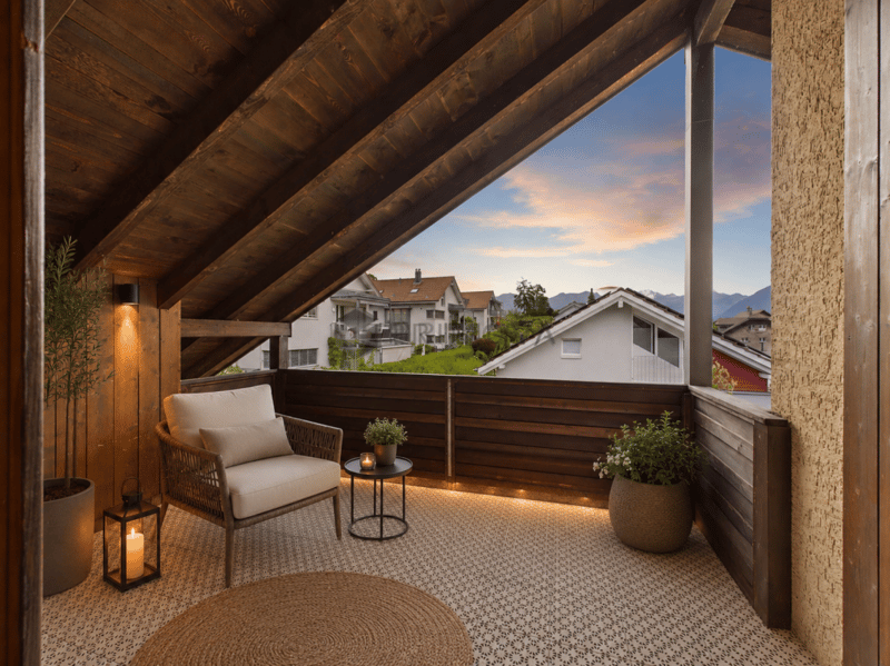 Balkon im Dachgeschoss