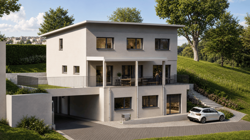 Neubau: Grosse, moderne Maisonette Wohnung eingebettet in malerische Landschaft mit grosser Terrasse! (1)