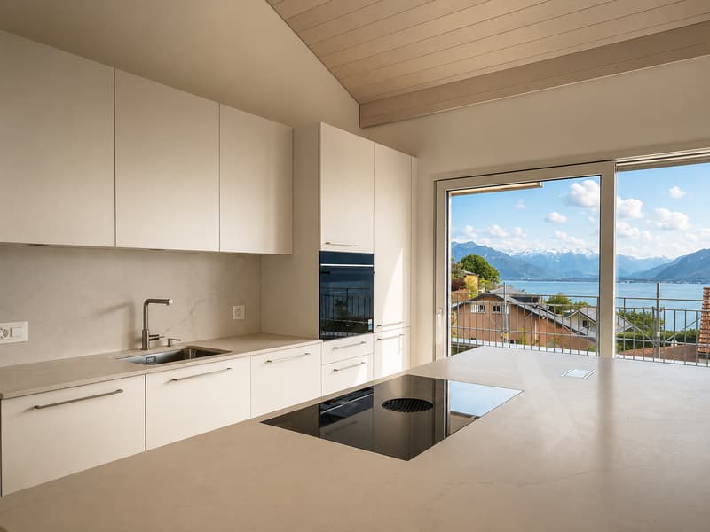 Magnificent new semi-detached villa of 6.5 rooms in Chexbres with lake view. (2)