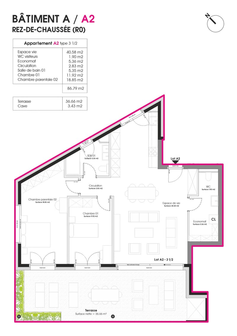 INTYA – Lot A | 3.5 pièces en rez-de-chaussée avec extérieur de 37 m² (7)