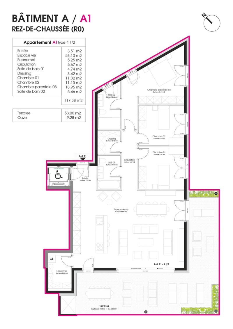 INTYA – Lot A1 | 4.5 pièces au rez avec extérieur de 52 m² (8)