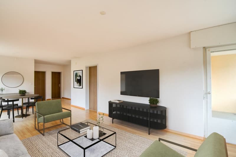 Retreat by Lake Wohlensee: 3.5-room apartment with 2 balconies & a parking space (3)