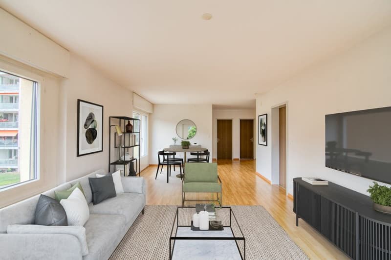 Retreat by Lake Wohlensee: 3.5-room apartment with 2 balconies & a parking space (2)