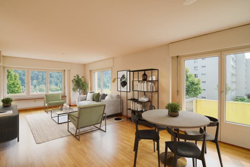 Retreat by Lake Wohlensee: 3.5-room apartment with 2 balconies & a parking space (4)