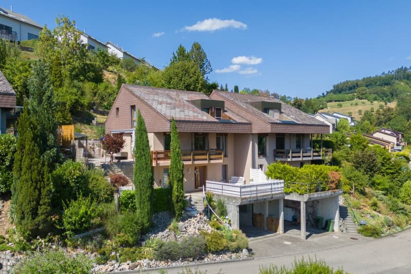 Very well-maintained 5.5-room semi-detached house with a dreamy garden, far-reaching views, and space for the whole family! (1)
