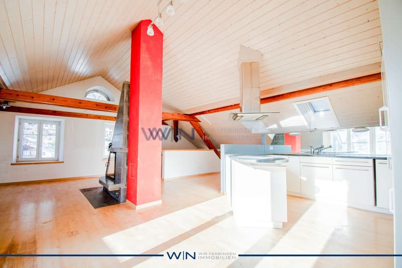 Designküche und Dachbalkon