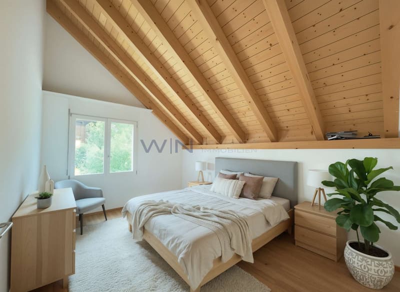 Schlafen unter warmem Holz