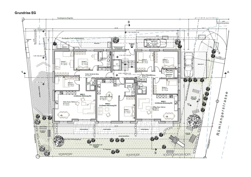 Grundrissplan (2.5-Zimmer mitte)