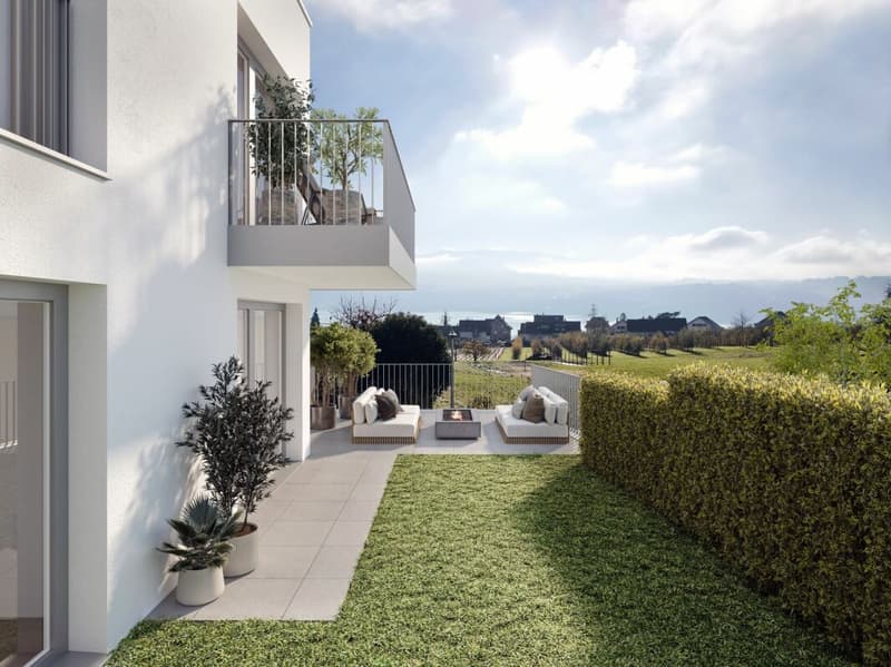 Esclusivo appartamento di giardino 4.5 locali con vista lago in posizione primaria a Stäfa (2)