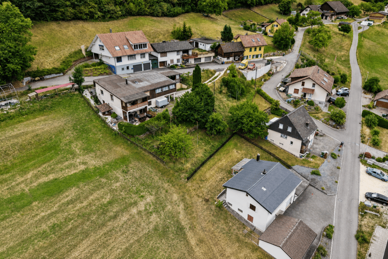 Building land with new construction project for four small houses in a sunny woodland location (1)