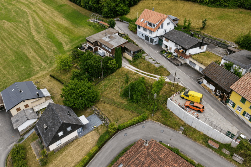 Building land with new construction project for four small houses in a sunny woodland location (4)