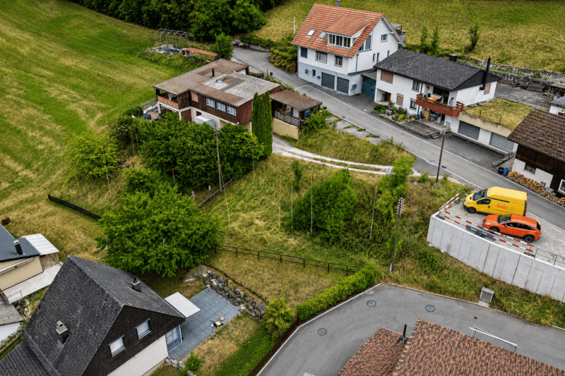 Building land with new construction project for four small houses in a sunny woodland location (5)