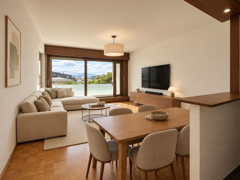 Rénové, lumineux, avec vue panoramique – Fully renovated, bright, overlooking Geneva (1)