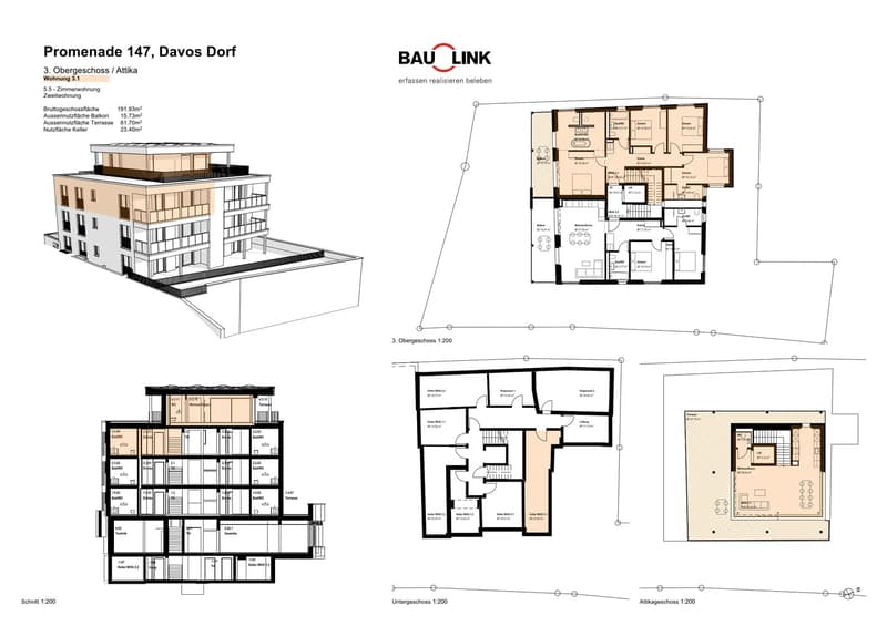 3 levels, balcony, parking, raised ground floor