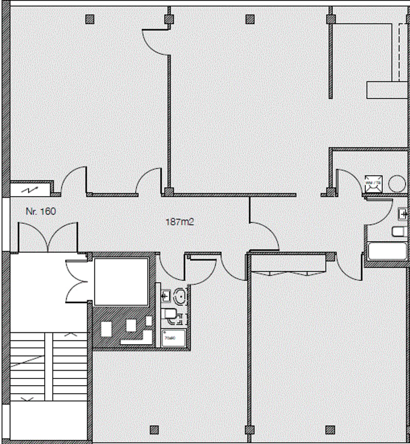 living room, dining room, kitchen, 2 bedrooms, 2 bathrooms, raised ground floor