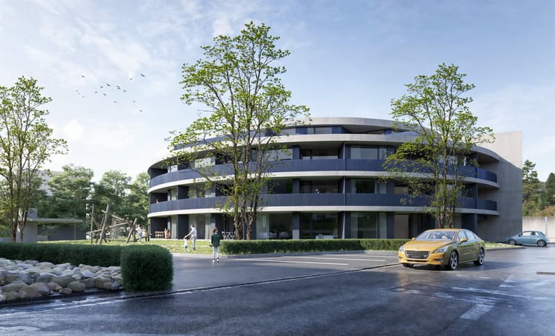 Exclusive 2.5-room attic apartment with large terrace in the new Radial Rupperswil construction project (1)