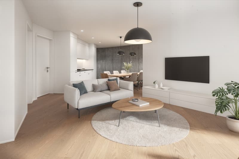 Exclusive 2.5-room attic apartment with large terrace in the new Radial Rupperswil construction project (3)