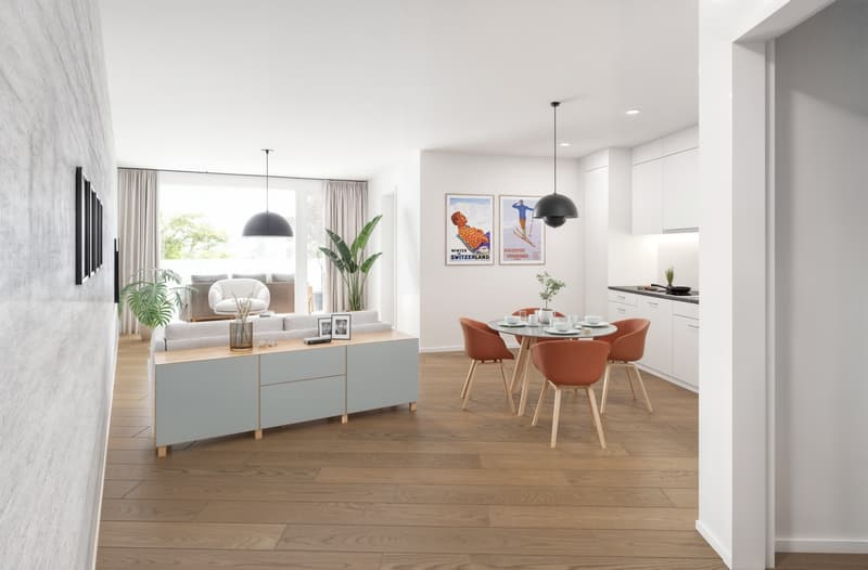 Exclusive 2.5-room attic apartment with large terrace in the new Radial Rupperswil construction project (5)