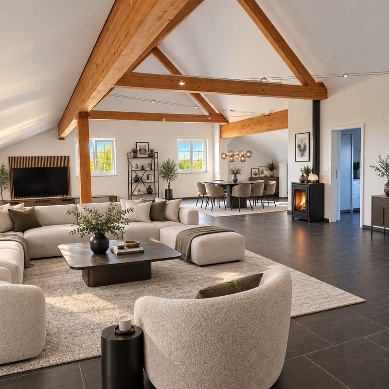 Loft sous les combles aménagé