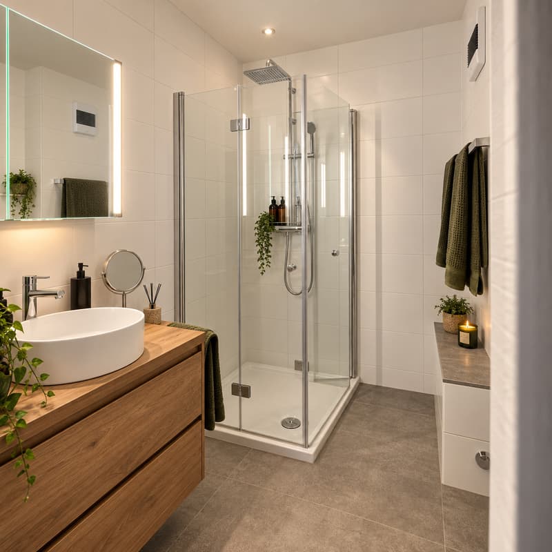 Salle d'eau avec douche