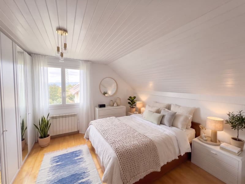Chambre parentale - Ici nous avons utilisé IA pour présenter une photo avec un décors différent pour cette chambre.
