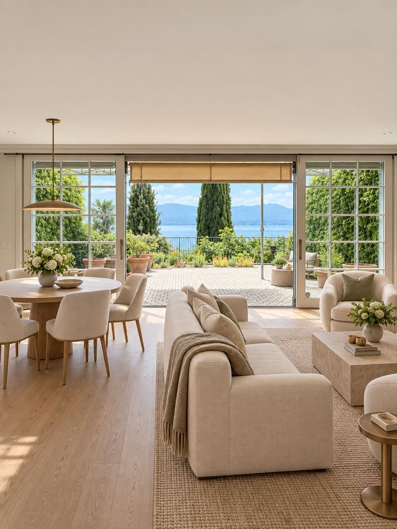 Salon - mobilier créé par IA.