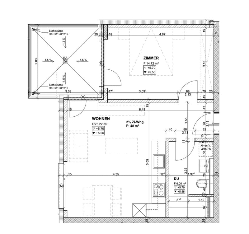 Attractive 2.5-room apartment with balcony in central location in Niederuzwil (6)