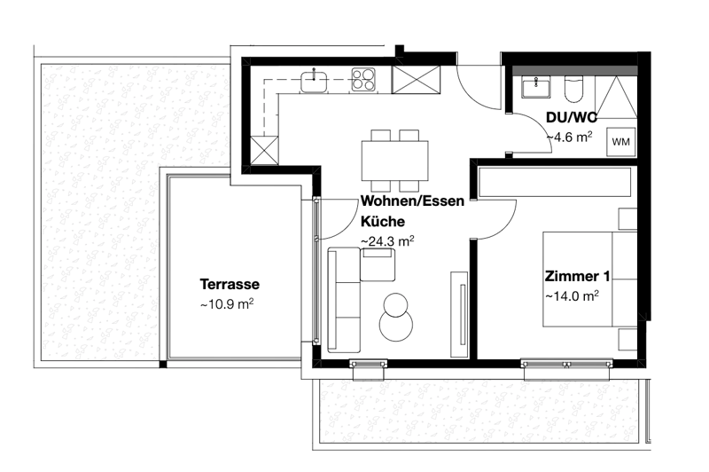 Charmante 2.5 Zimmer-Neubauwohnung (3)