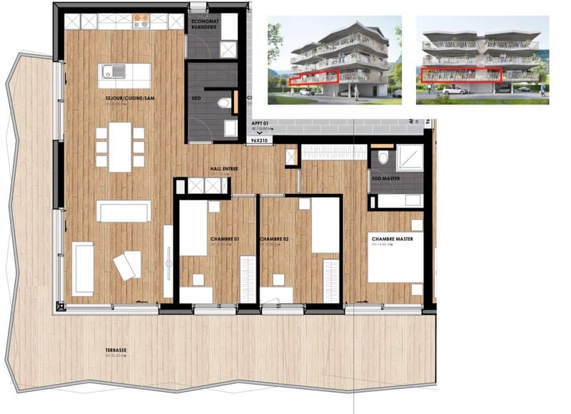 New 3.5-room apartment with balcony and beautiful view in Leytron (15)